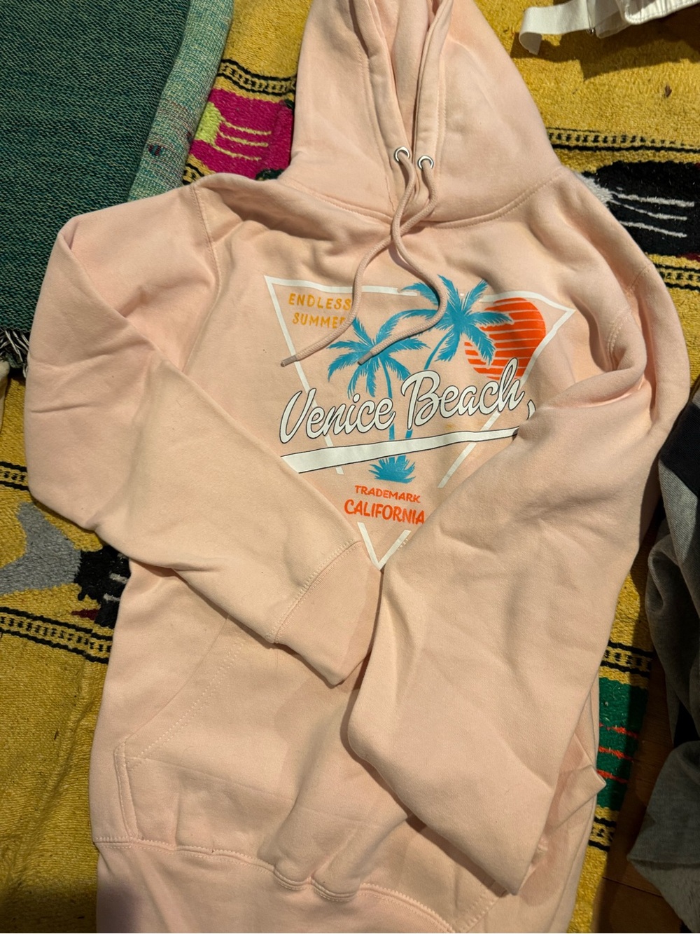 & Other Stories Pink Venice Beach Graphic Teddy Hoodie